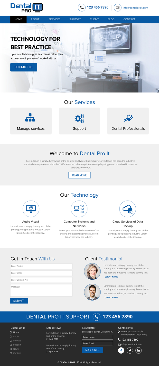 Web Design by rightway for DentalPro IT Inc. | Design #10666349