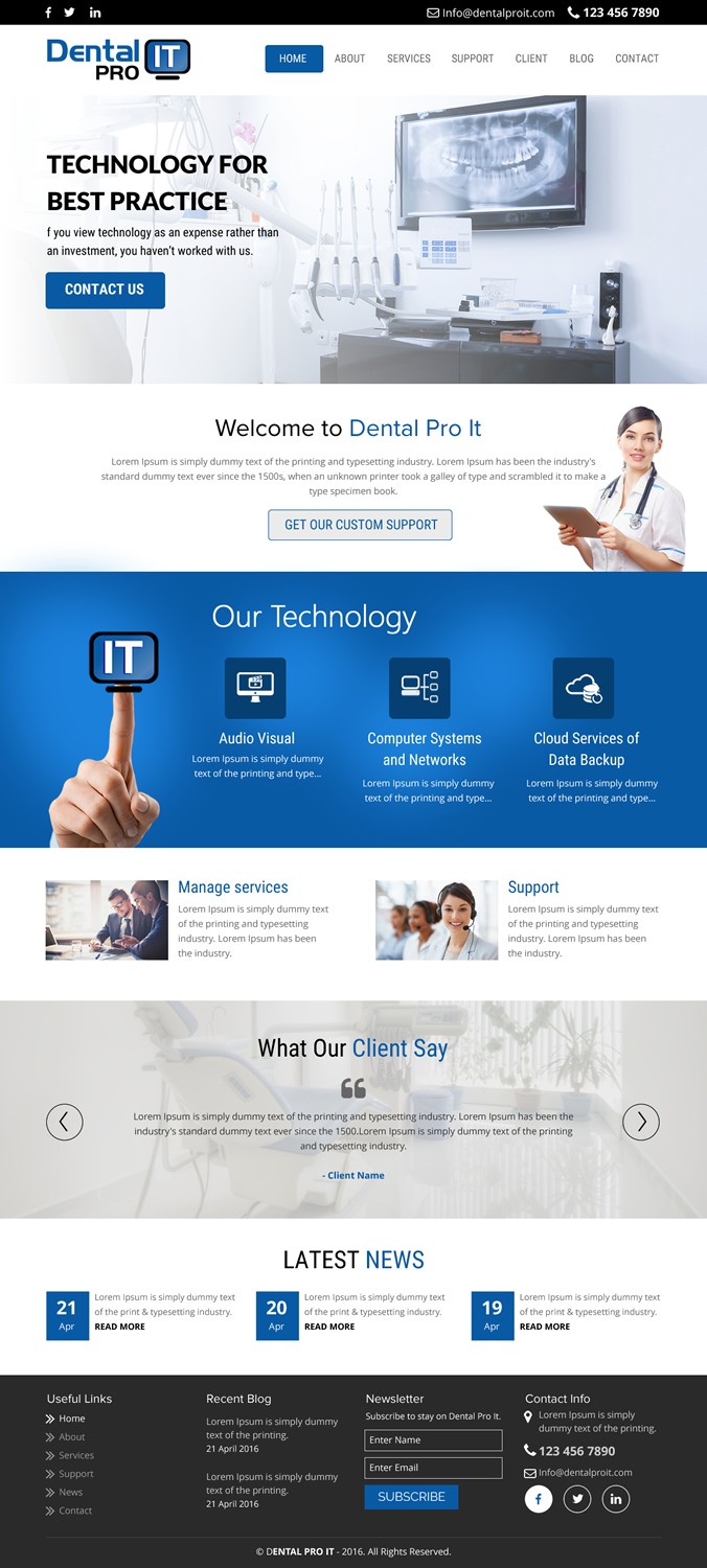 Web Design by rightway for DentalPro IT Inc. | Design #10666364