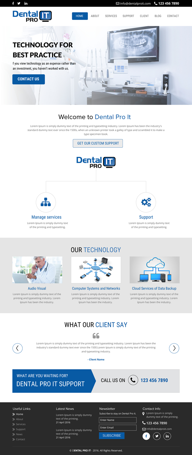 Web Design by rightway for DentalPro IT Inc. | Design #10666370