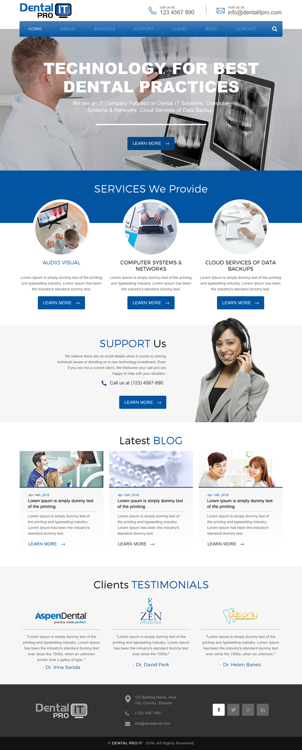 Web Design by rightway for DentalPro IT Inc. | Design #10666413