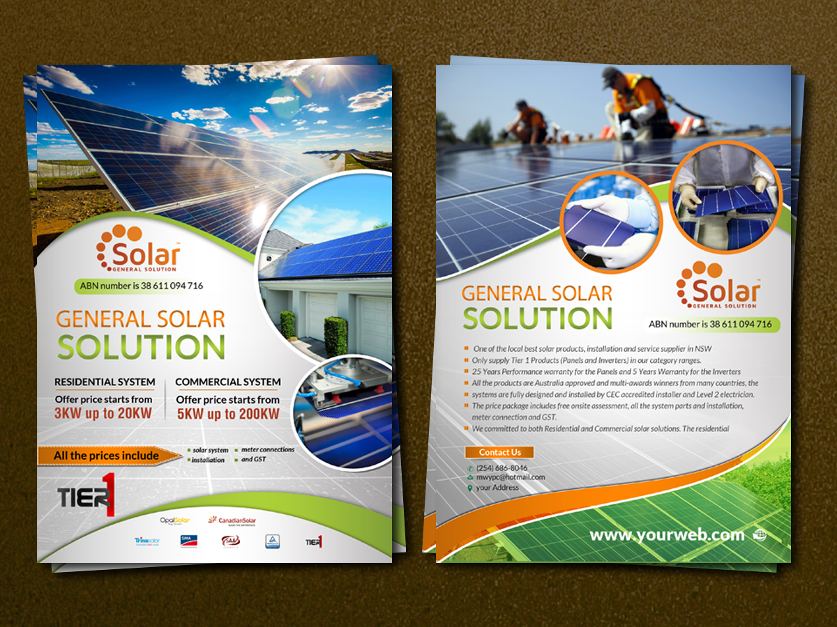 Flyer-Design von creative.bugs für General Solar Solution Pty Ltd | Design #10699125