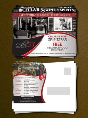 Postcard Design by creative.bugs for Cellar 53 Wine & Spirits | Design: #10660284