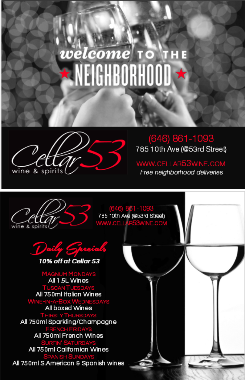Postcard Design by citygirl17 for Cellar 53 Wine & Spirits | Design #10747138