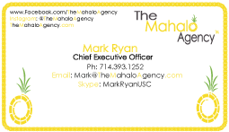 Design de Carte de Visite par Biggieinc pour The Mahalo Agency, LLC | Design #2234998