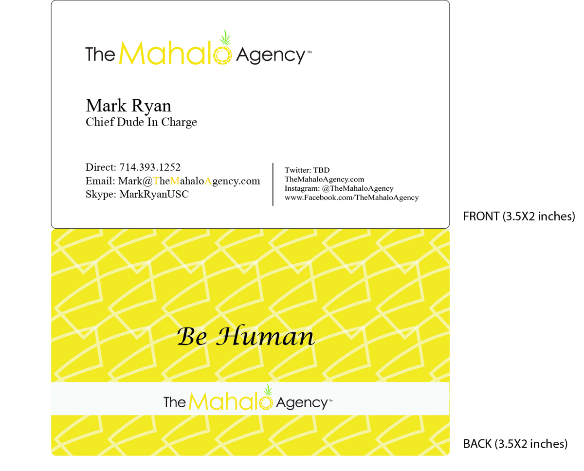 Business Card Design by Hyebin Moon for The Mahalo Agency, LLC | Design #2233523