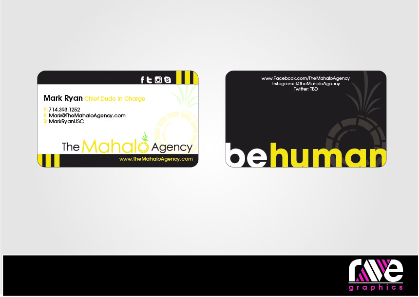 Diseño de Tarjeta de Presentación por Anna - Rave Graphics para The Mahalo Agency, LLC | Diseño #2265177