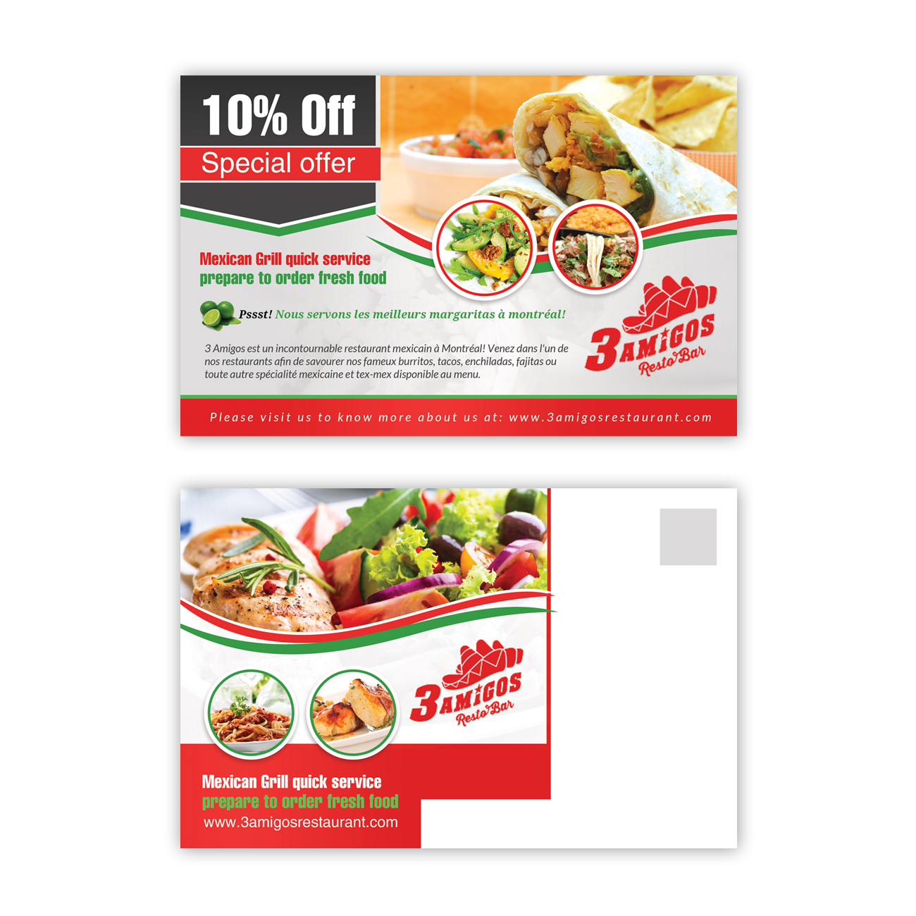 Postcard Design by debdesign for 3 Amigos | Design #10682228
