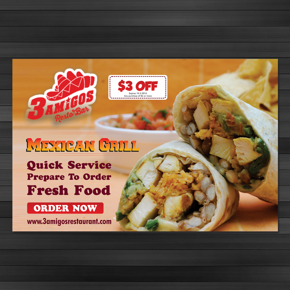 Postcard Design by OwnDesign for 3 Amigos | Design #10674692