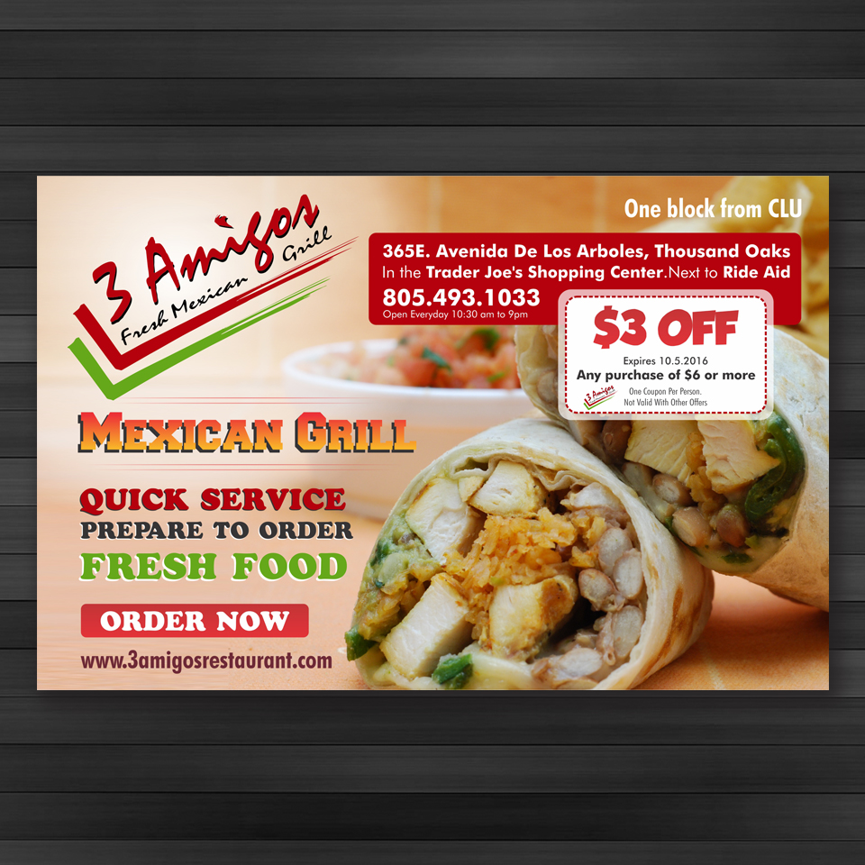 Postcard Design by OwnDesign for 3 Amigos | Design #10694520