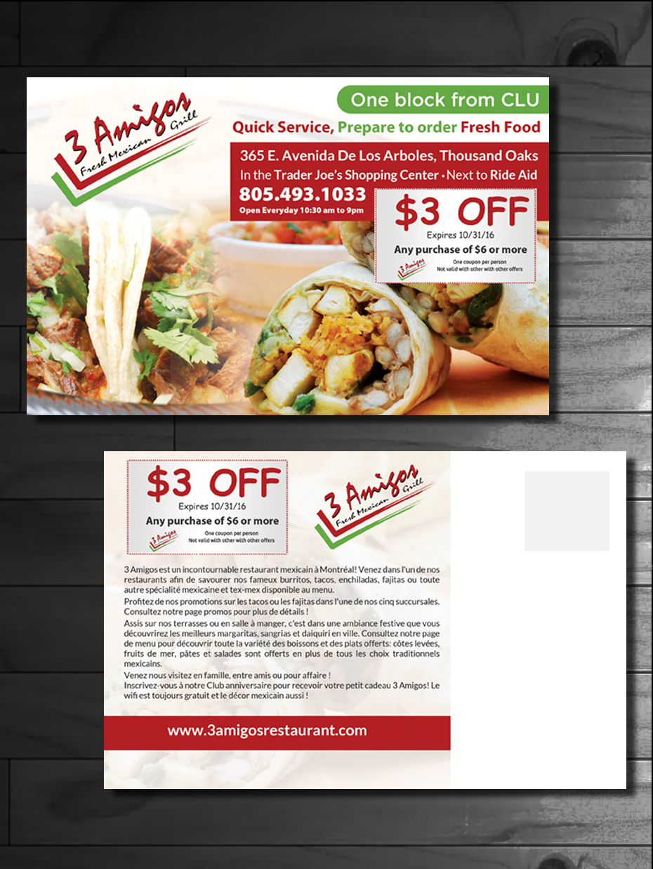 Diseño de Postal por innovative earth para 3 Amigos | Diseño #10713414