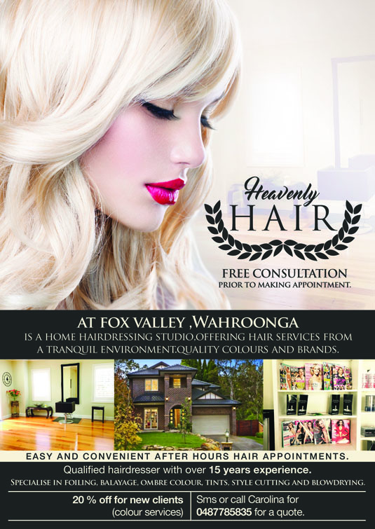 Flyer Design by CA for Heavenly Hair  | Design #10720988