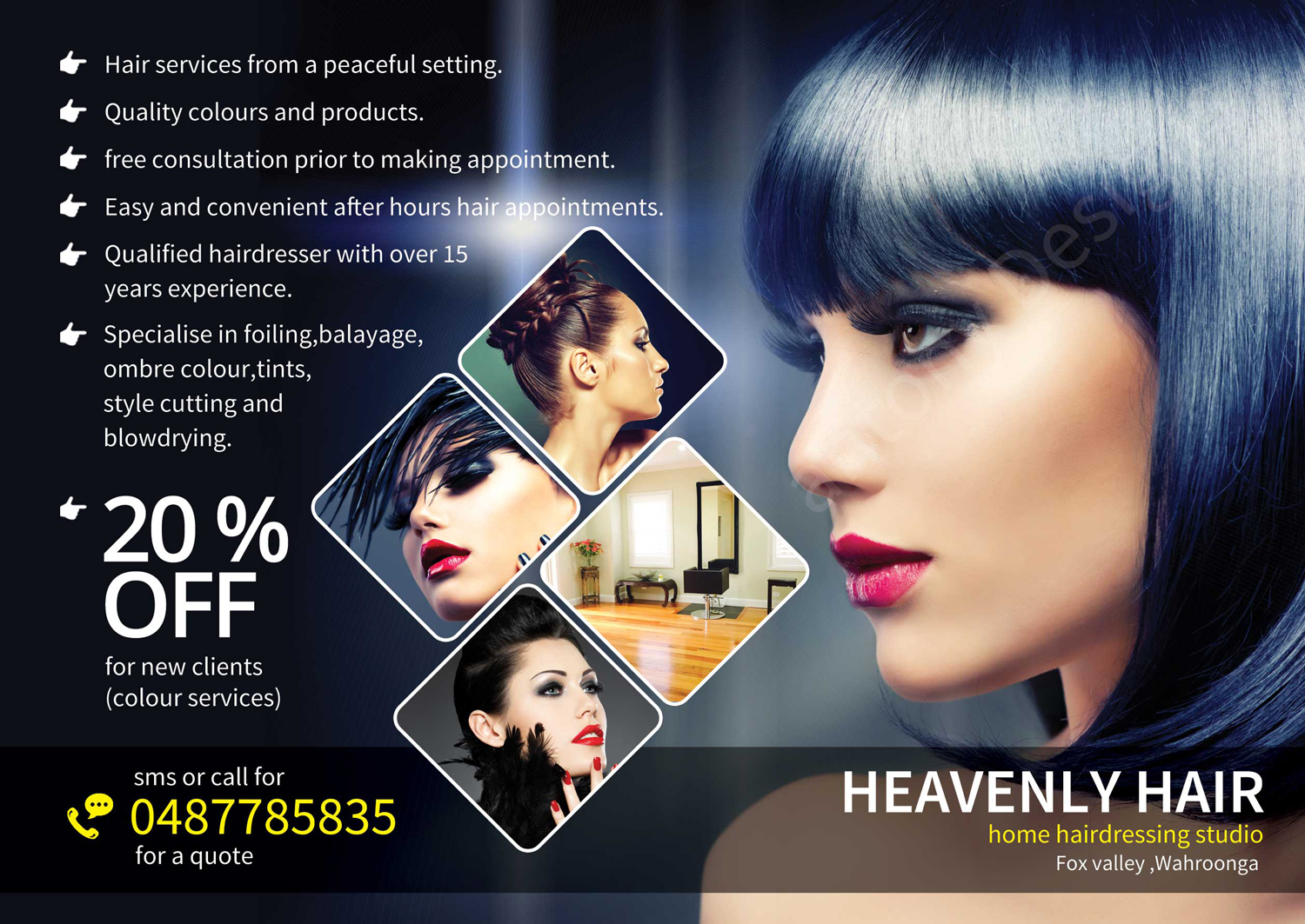 Flyer Design by Antony J for Heavenly Hair  | Design #10774910