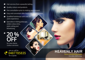 Flyer Design by Antony J for Heavenly Hair  | Design: #10774910