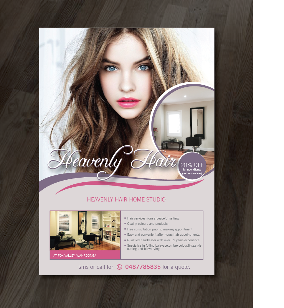 Flyer-Design von alex989 für Heavenly Hair  | Design #10720043