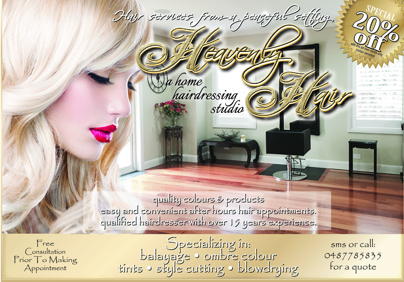 Flyer Design by Living Local / AdSmart for Heavenly Hair  | Design #10784385
