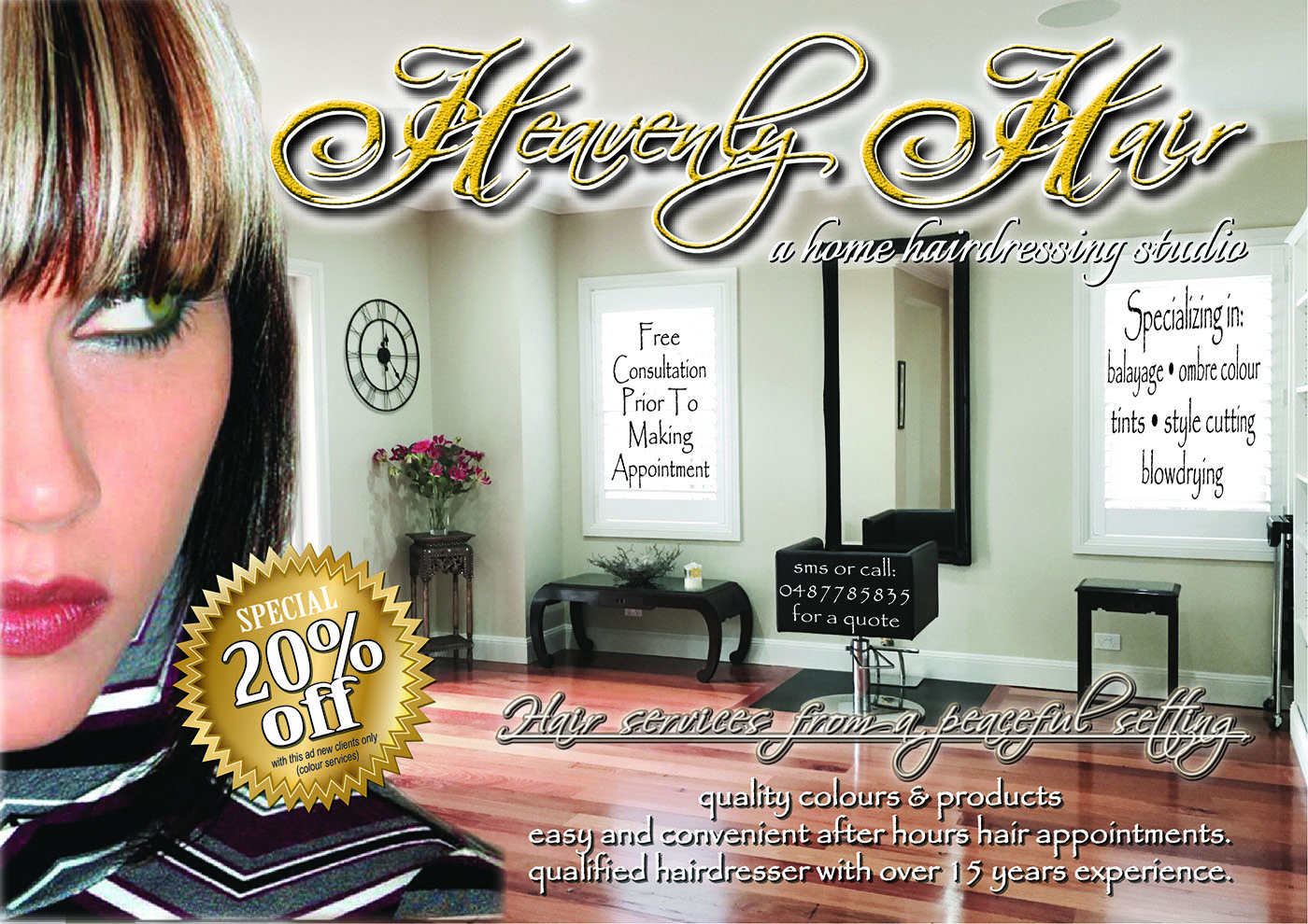 Flyer Design by Living Local / AdSmart for Heavenly Hair  | Design #10784386