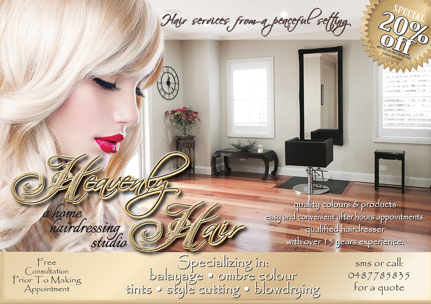 Flyer Design by Living Local / AdSmart for Heavenly Hair  | Design #10795260