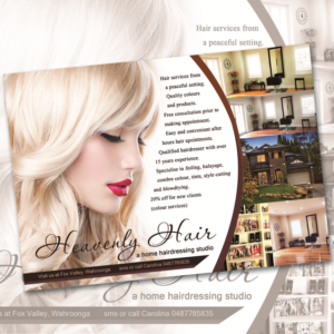 Flyer-Design von Manobo Graphic Design Services für Heavenly Hair  | Design: #10731321