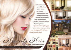 Flyer-Design von Manobo Graphic Design Services für Heavenly Hair  | Design: #10738145