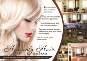 Flyer-Design von Manobo Graphic Design Services für Heavenly Hair  | Design: #10738759