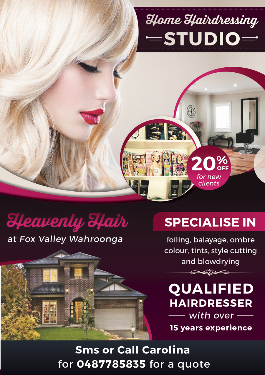Flyer Design by Alvin24 for Heavenly Hair  | Design #10740070