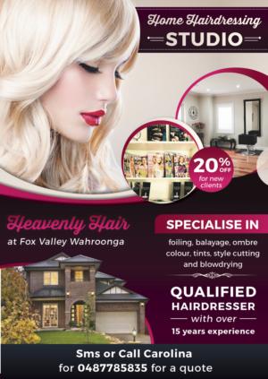 Flyer Design by Alvin24 for Heavenly Hair  | Design #10740070