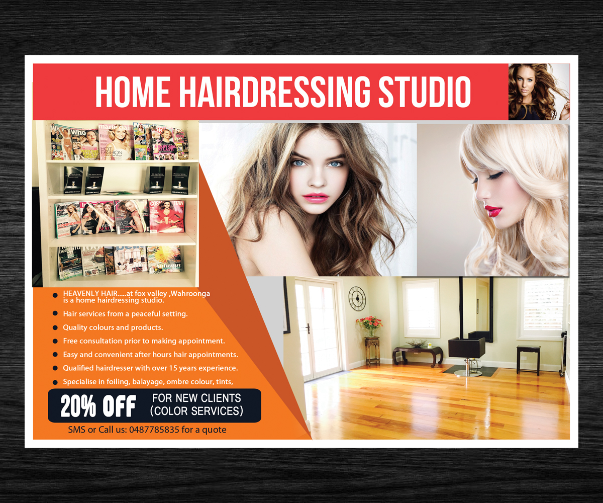 Design de Flyer par Venkat pour Heavenly Hair  | Design #10738643