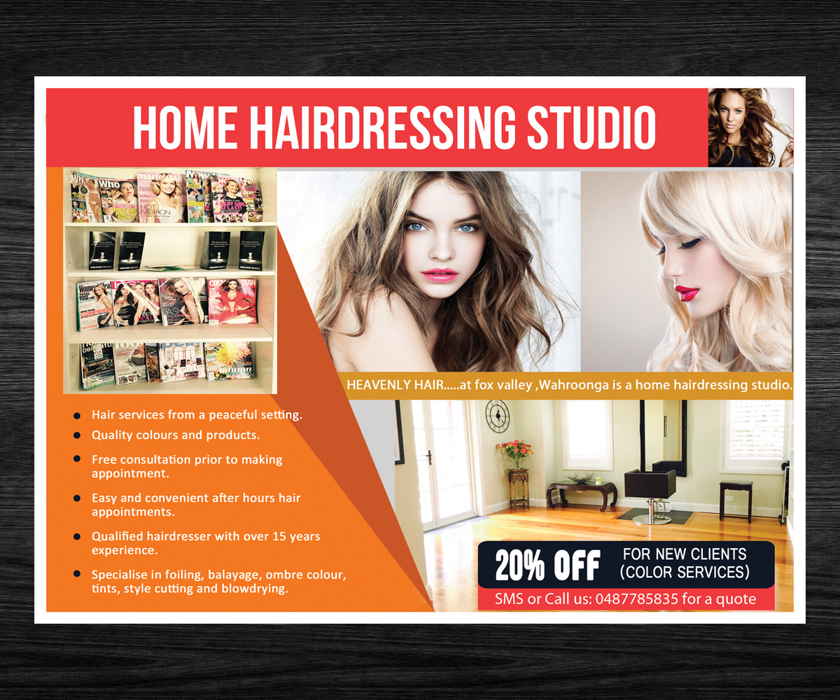 Design de Flyer par Venkat pour Heavenly Hair  | Design #10738644