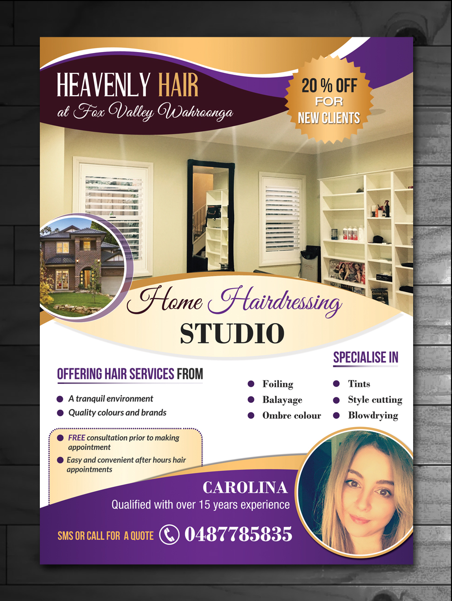 Flyer Design by innovative earth for Heavenly Hair  | Design #10676324