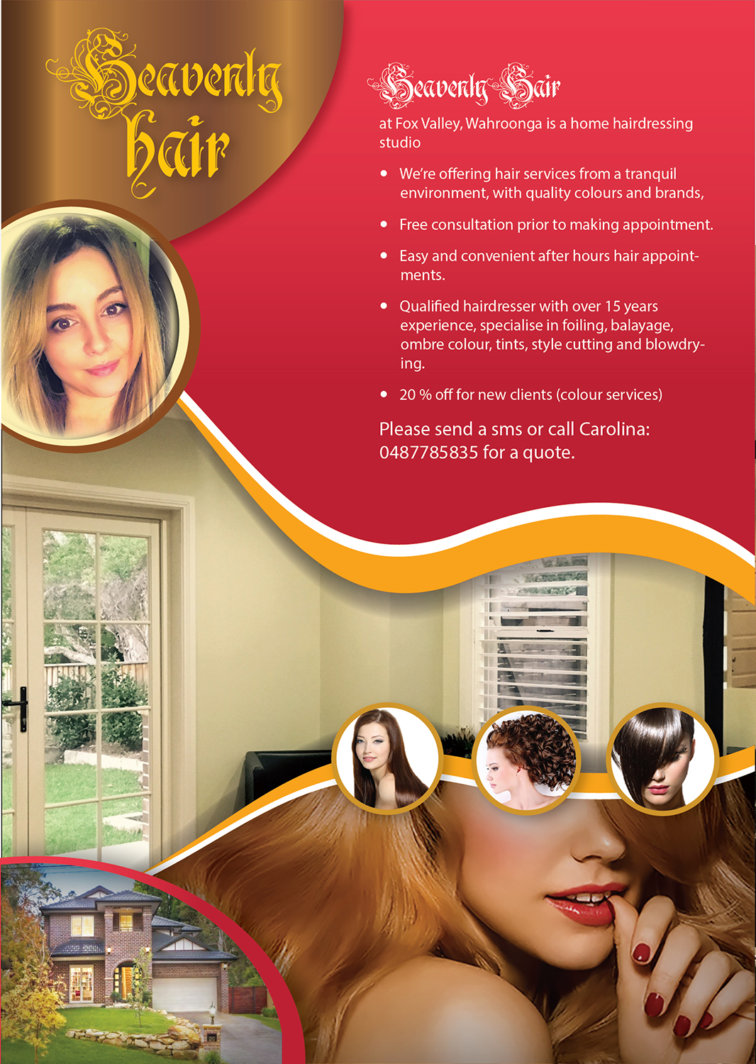 Flyer Design by langtu for Heavenly Hair  | Design #10689642