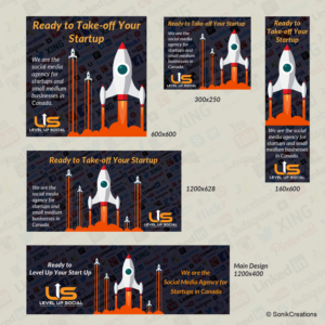 Banner-Design von J. Chaturvedi für LevelUP Social  | Design: #10695449