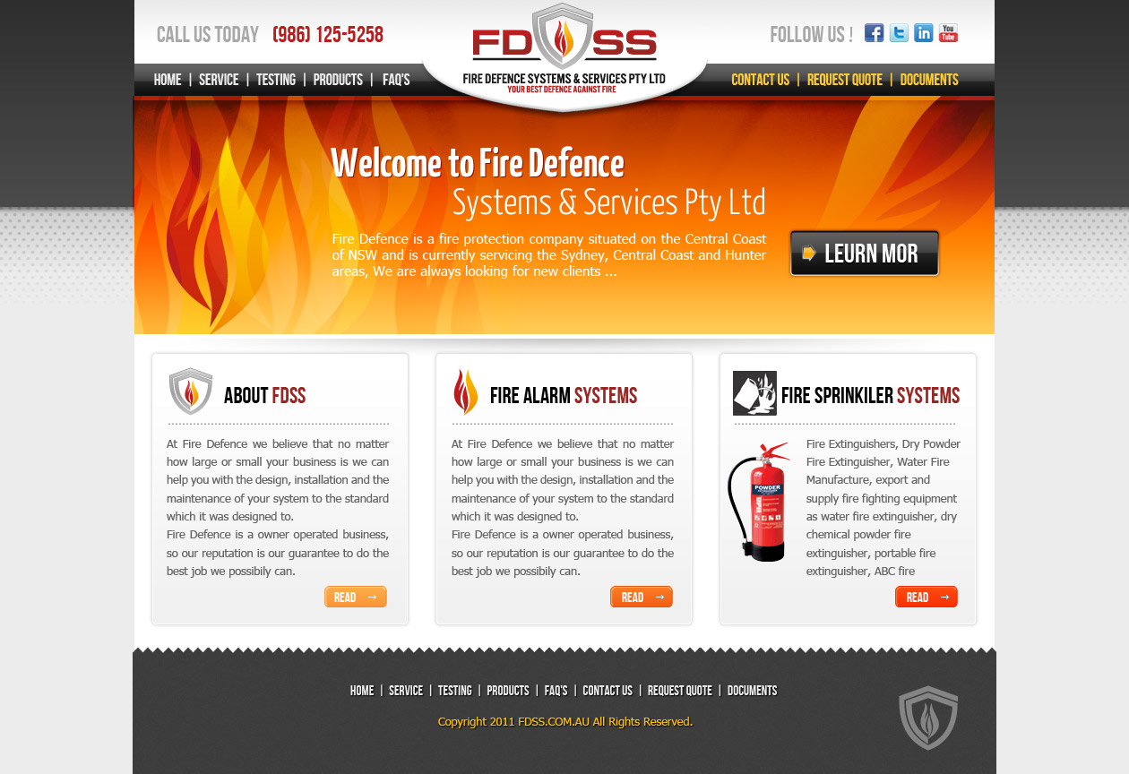 Web Design by mouallem zoheir for Fire Defence Systems  Services Pty Ltd | Design #482351