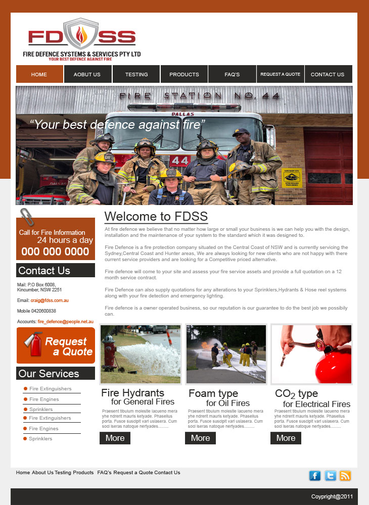 Diseño Web por Parul para Fire Defence Systems  Services Pty Ltd | Diseño #480625