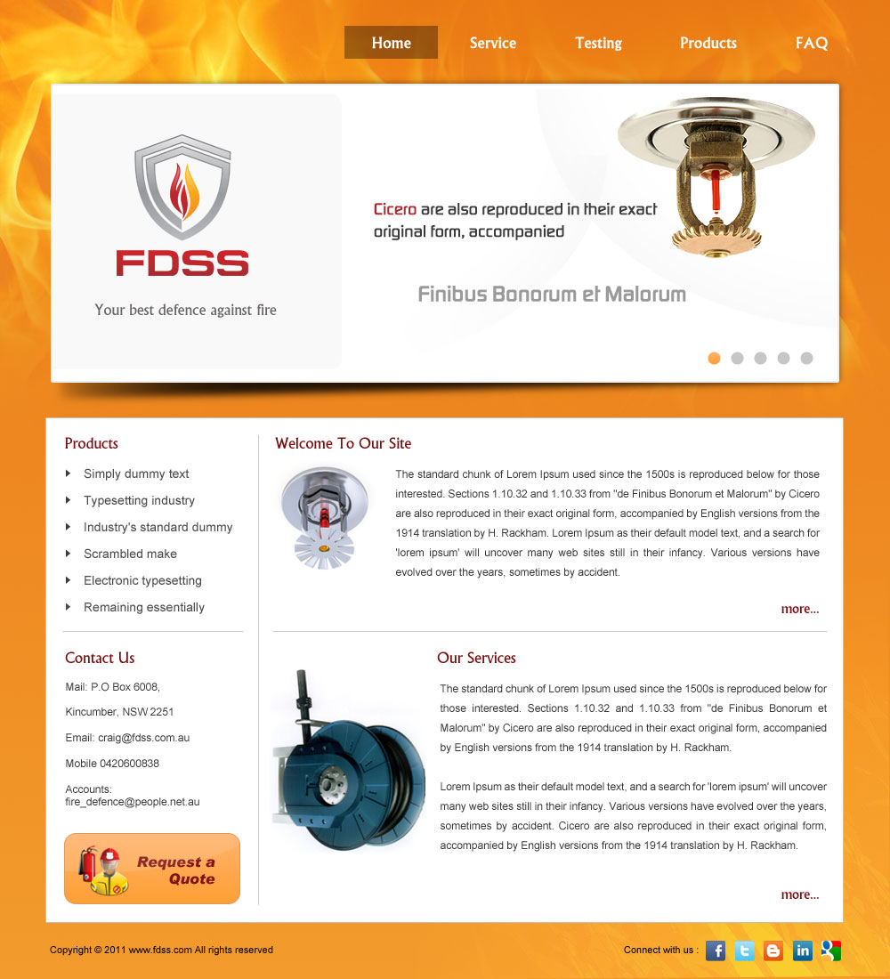 Web Design by pb for Fire Defence Systems  Services Pty Ltd | Design #470366