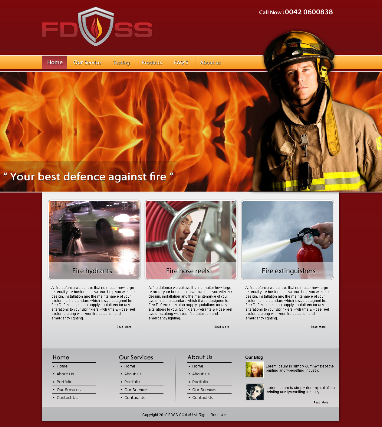 Web Design by LogoDesigns.ae for Fire Defence Systems  Services Pty Ltd | Design #463387