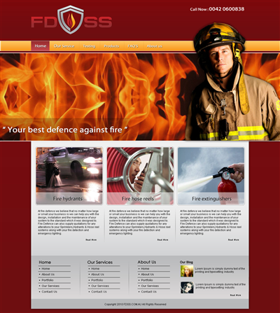 Web Design by LogoDesigns.ae for Fire Defence Systems  Services Pty Ltd | Design #463387