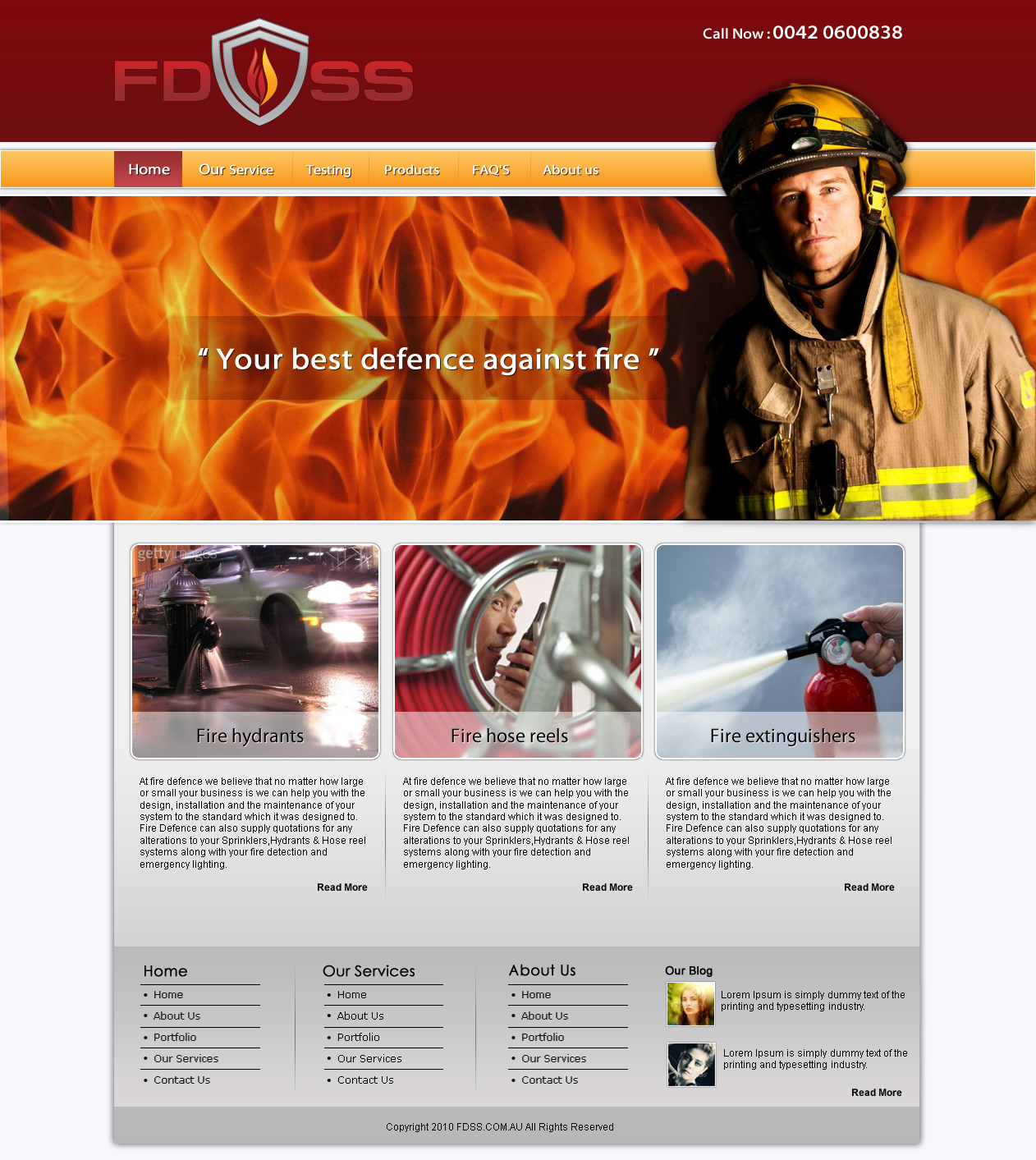 Web Design by LogoDesigns.ae for Fire Defence Systems  Services Pty Ltd | Design #463391