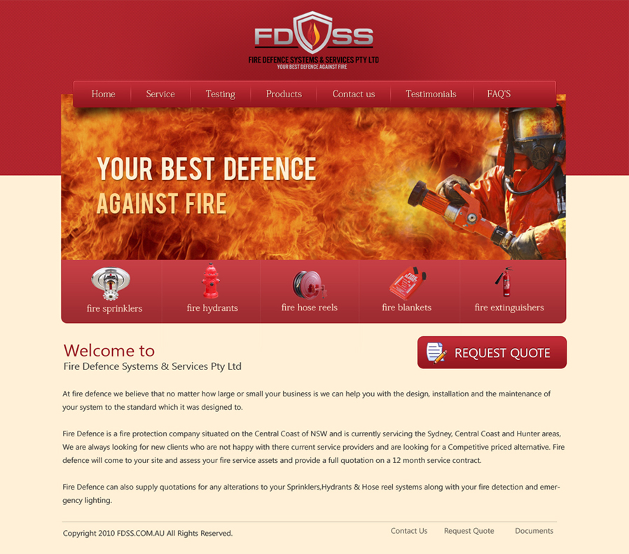 Web Design by krishnan for Fire Defence Systems  Services Pty Ltd | Design #461642