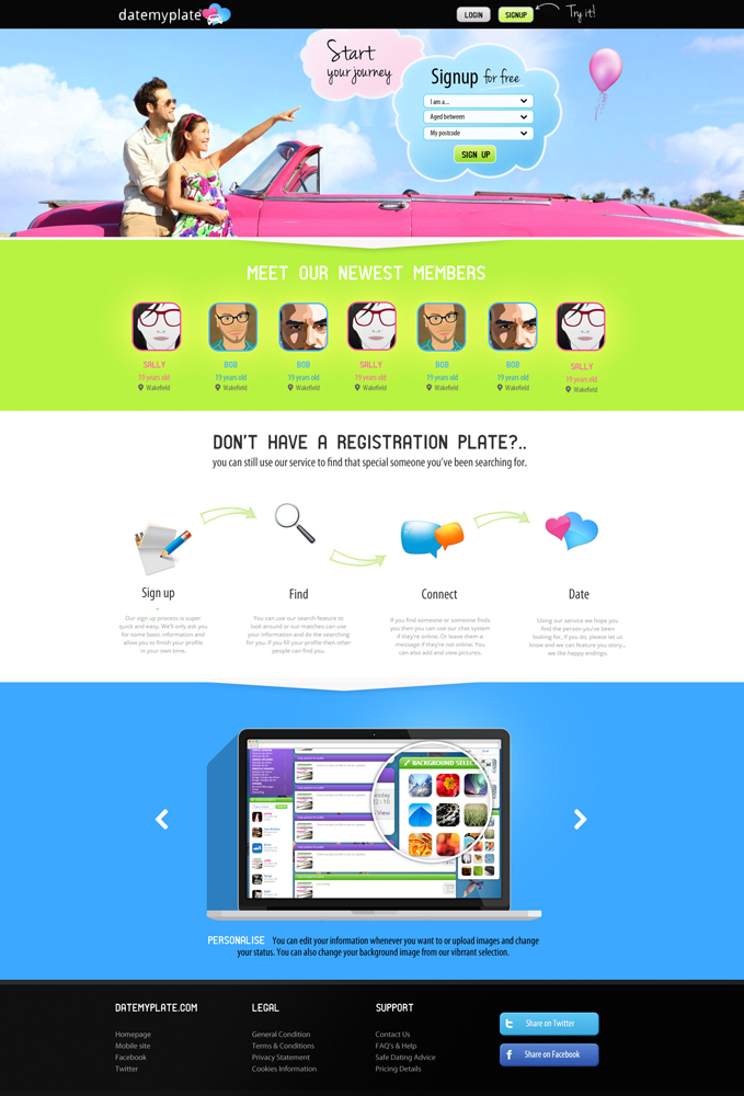 Web-Design von kockatt für DateMyPlate | Design #2236636