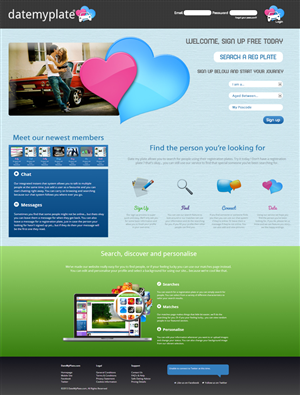 Web Design by Albel for DateMyPlate | Design #2294766