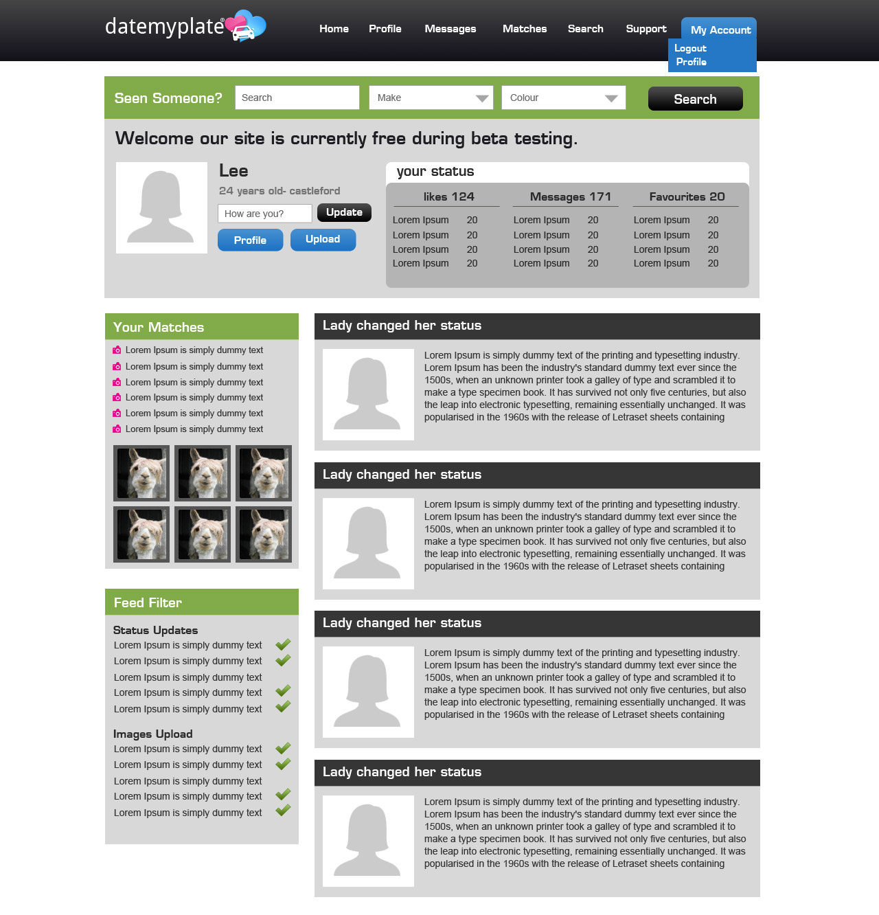 Web-Design von Himanshu vyas für DateMyPlate | Design #2317694