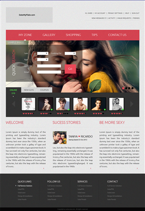 Online Dating Website called DateMyPlate.com | Web Design by Omee