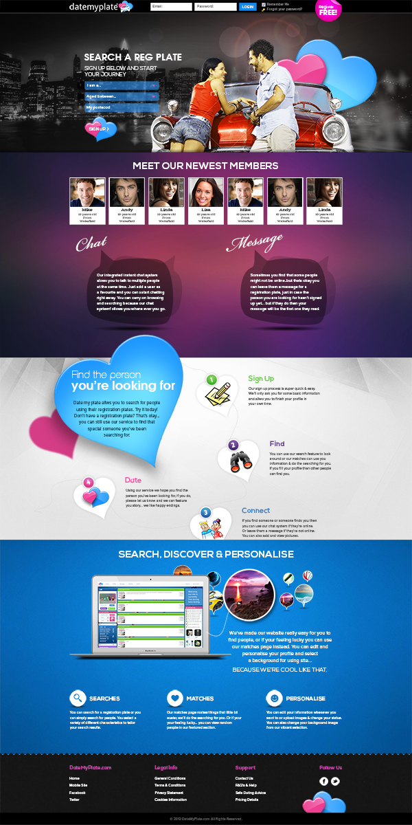Web Design by Mayank Patel for DateMyPlate | Design #2272654