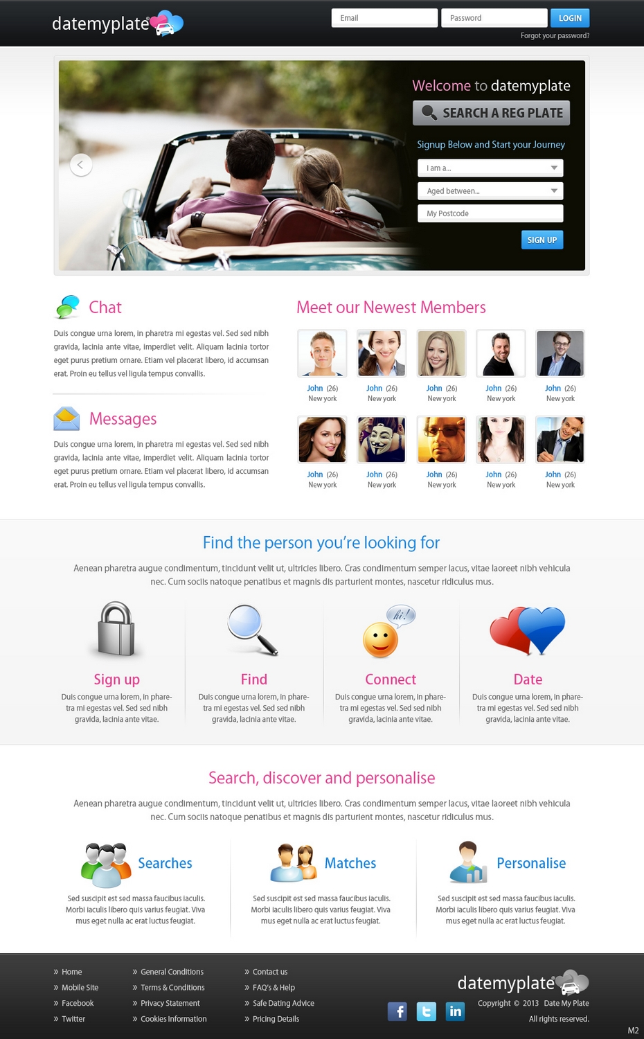 Web Design by pb for DateMyPlate | Design #2241756