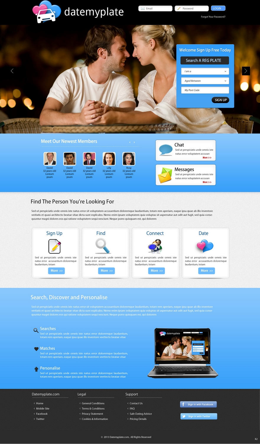 Web Design by pb for DateMyPlate | Design #2248371