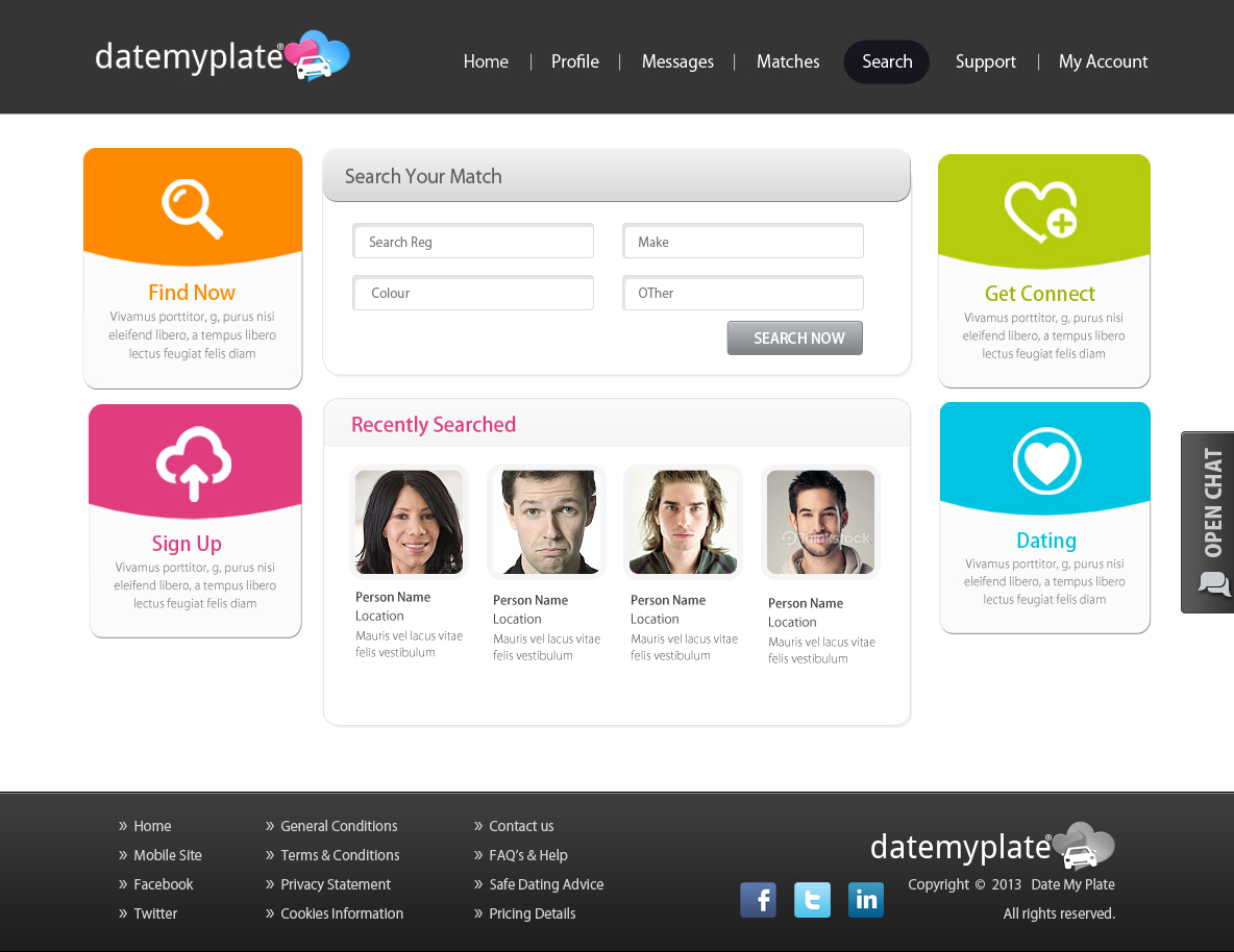 Diseño Web por pb para DateMyPlate | Diseño #2281229