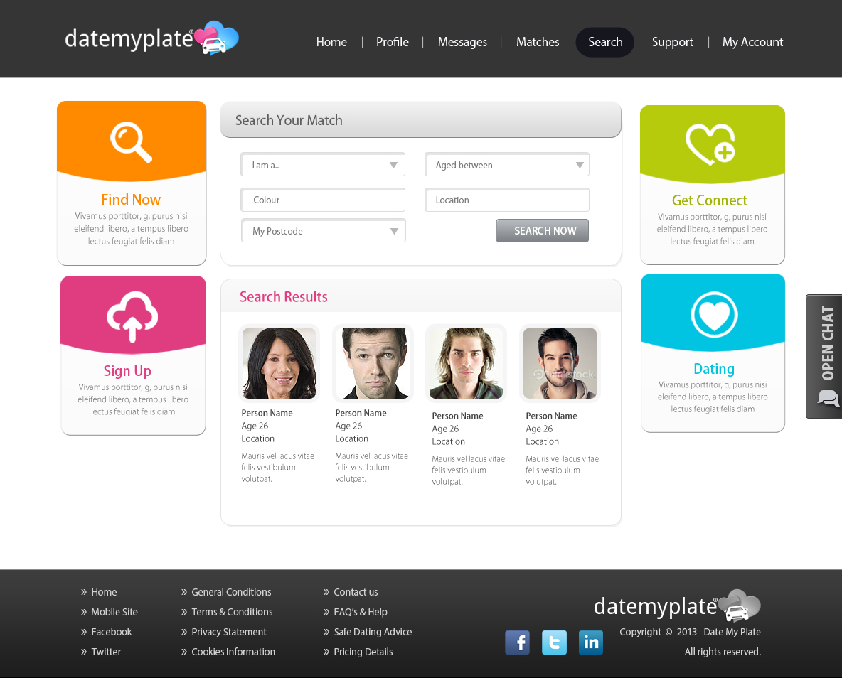 Diseño Web por pb para DateMyPlate | Diseño #2296785