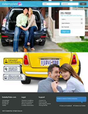 Online Dating Website called DateMyPlate.com | Web Design by jeckx2