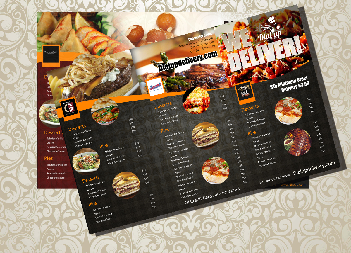 Menu Design by uk for Dial-up Delivery | Design #2229198