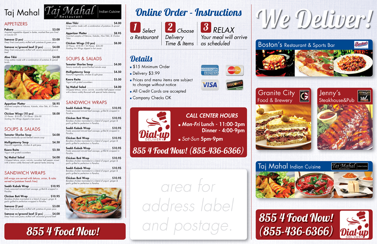 Menu Design by Ekanite for Dial-up Delivery | Design #2229060